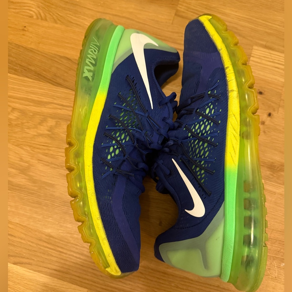 Nike Air Max 2015 size 15 Blue and Neon Green Shoes